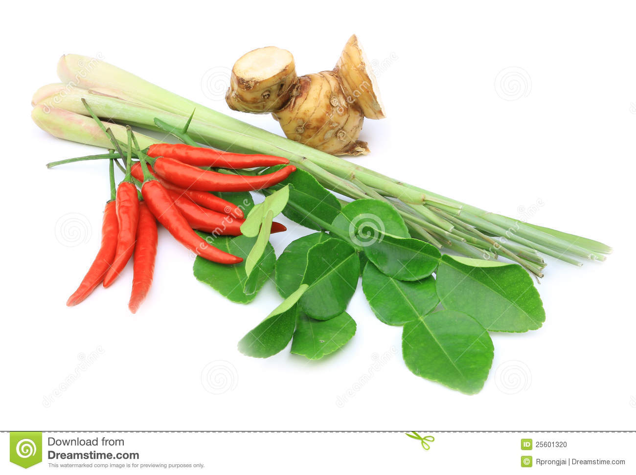 Thai Food Ingredient For Tom Yum Kung Stock Photo   Image  25601320