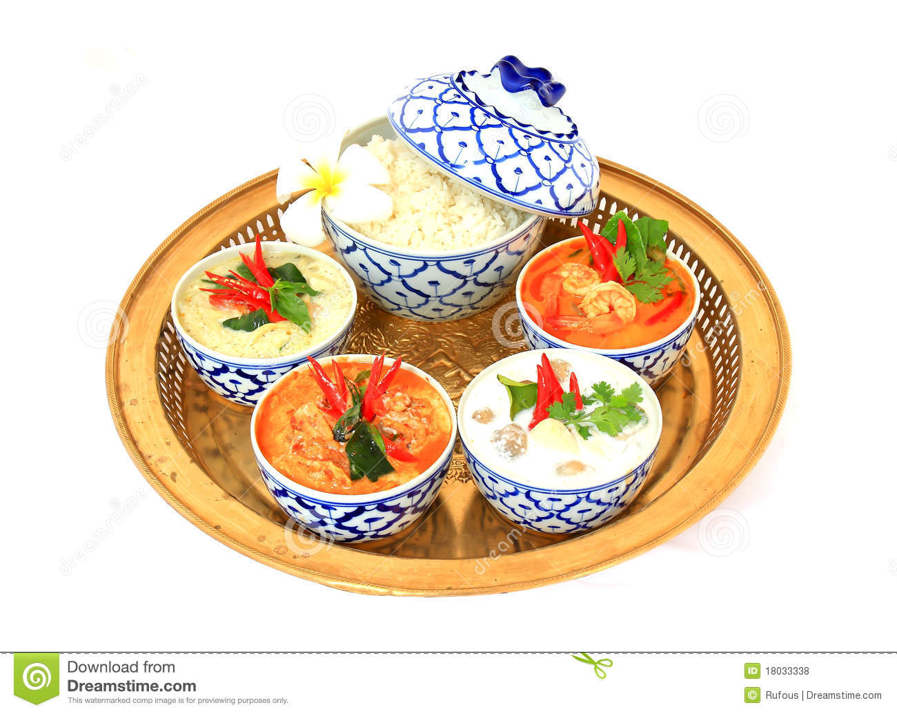 Thai Food On A White Background