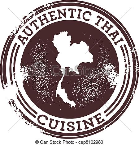 Vector Clipart Of Classic Authentic Thai Food Stamp   A Stamp For Thai