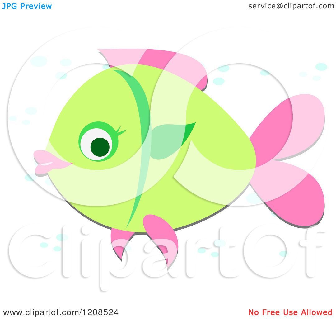 And Pink Fish With Bubbles   Royalty Free Vector Clipart By Bpearth