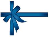Blue Cross Ribbon And Bow   Clipart Graphic