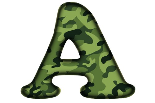 Camouflage Alphabet Clipartdigital Alphabet Clipart