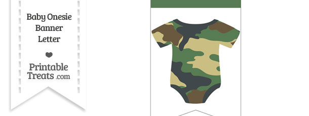 Camouflage Baby Onesie Bunting Banner Blank Spacer Flag