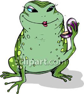 Cartoon Girl Frog   Royalty Free Clipart Picture