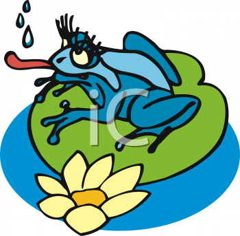 Clip Art Picture Of Cartoon Girl Frog On A Lily Pad   Animalclipart