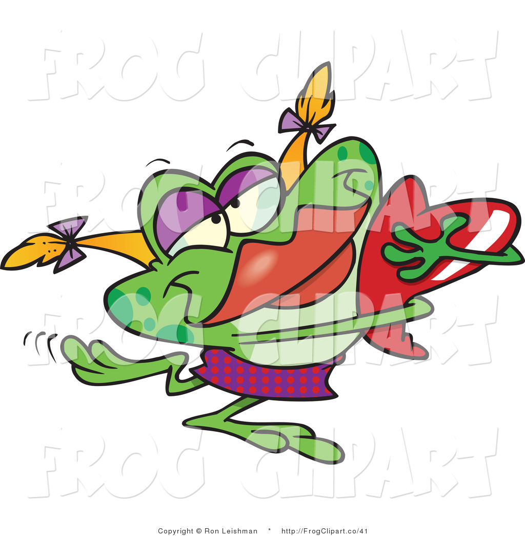 Frog Hugging A Red Heart Frog Clip Art Ron Leishman