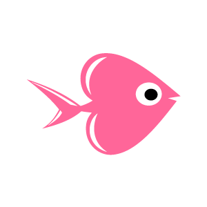 Graphic Design Of Heart Clipart   Pink Fish Swimming With White