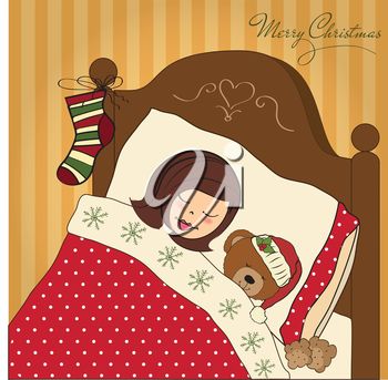 Iclipart   Clipart  Illustration Of A Little Girl Waiting For Santa On