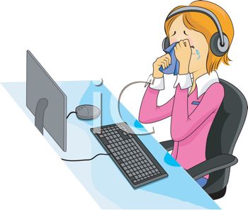 Iclipart   Royalty Free Clipart Image Of A Crying Call Centre Person
