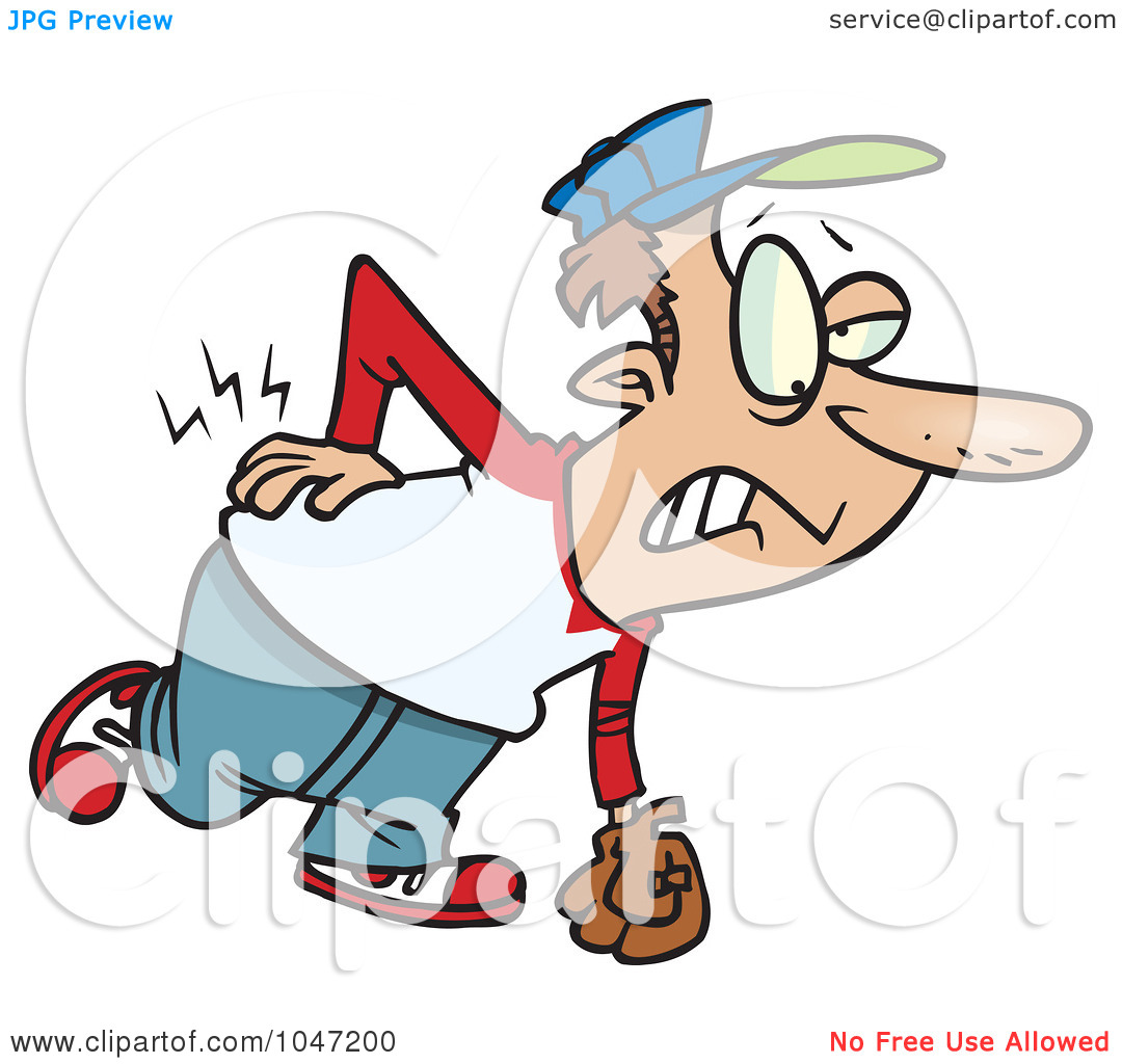 Illustration Cartoon Baseball Player With Back Pain 1047200 Html