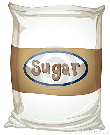 Illustration Of A Packet Of Sugar On A White Background
