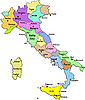 Italy Map Over National Colors   Vector Graphics