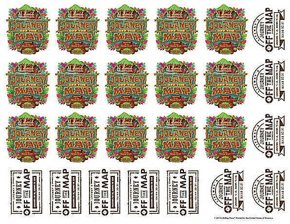 Journey Off The Map Vbs 2015 Logo Stickers  10 Sheets
