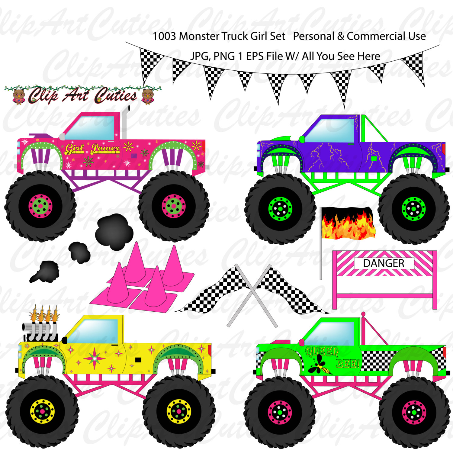Monster Truck Clipart Digital Clipart Clip Art By Clipartcuties
