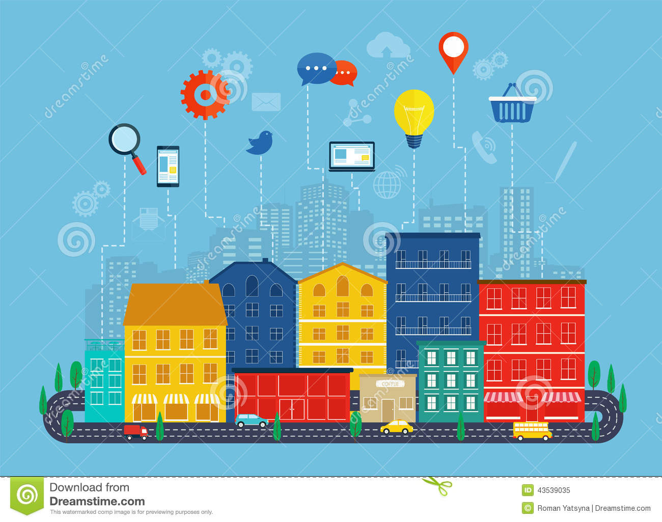     Navigation Concept With Flat Icons Aro Stock Vector   Image  43539035