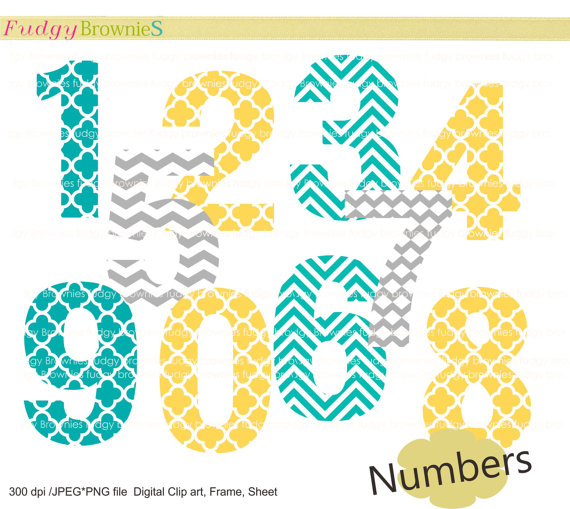 Number 19 Clipart Digital Clip Art Set  Numbers