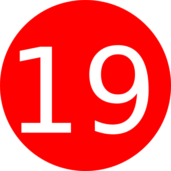 Number 19 Clipart Number 19 Red Background Clip