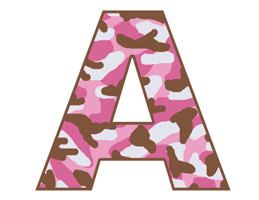 Pink Camo Letter Digital Clip Art Alphabet Abc Camouflage Graphics    