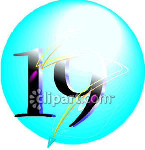 Retro Number 19   Royalty Free Clipart Picture