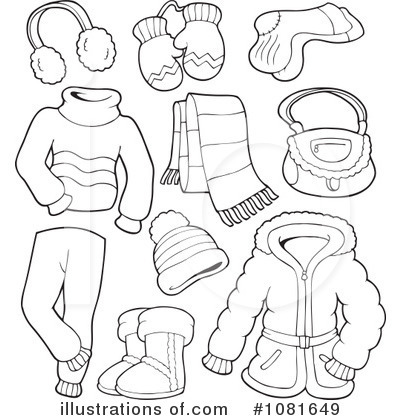 Royalty Free  Rf  Winter Clothes Clipart Illustration By Visekart