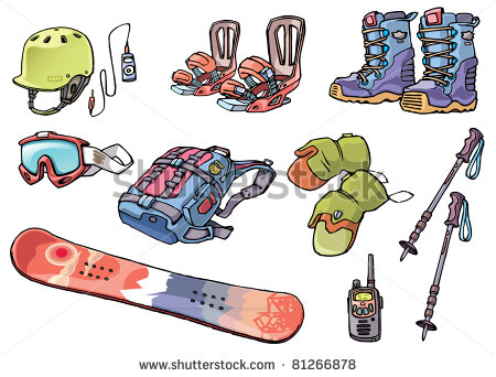 Snowboard Gear Clipart The Set Of The Equipment Of A