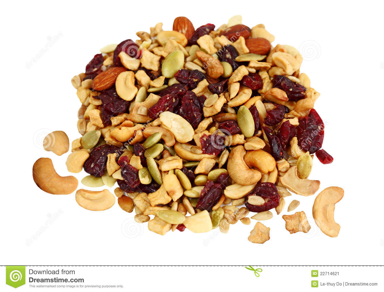 Trail Mix Of Dried Cranberries Sunflower Nuts Cashews Pumpkin Seeds