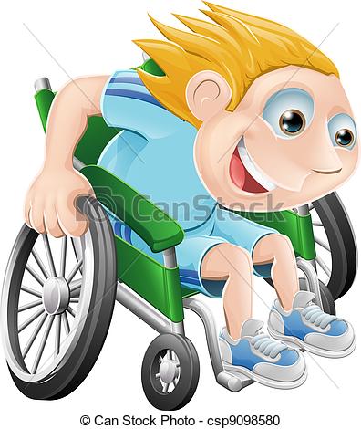 Vector   Wheelchair Het Snelen Spotprent Man   Stock Illustratie