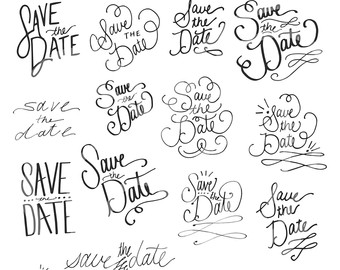 Wedding Save The Date Decorative Digital Clip Art Scrapbook