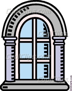 Arched Window Vector Clip Art