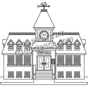 Buildings Illustration City Illustration Town Hall Clip Art Black And
