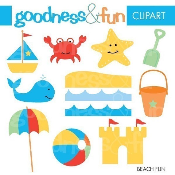 Buy 2 Get 1 Free   Beach Fun Clipart   Digital Beach Clip Art
