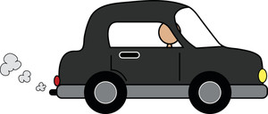 Clip Art Illustration Of A Person Driving Down The Road In A Cartoon
