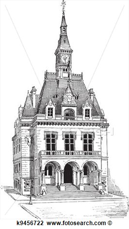 Clip Art Of Town Hall At La Fert  Sous Jouarre In Seine Et Marne Ile