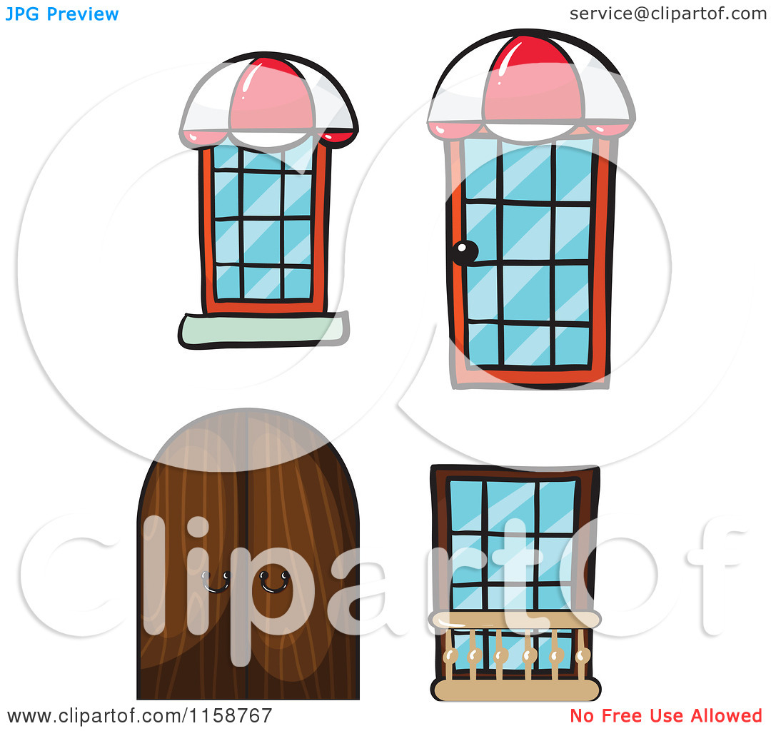 Clipart Of Windows And Doors   Royalty Free Vector Illustration By