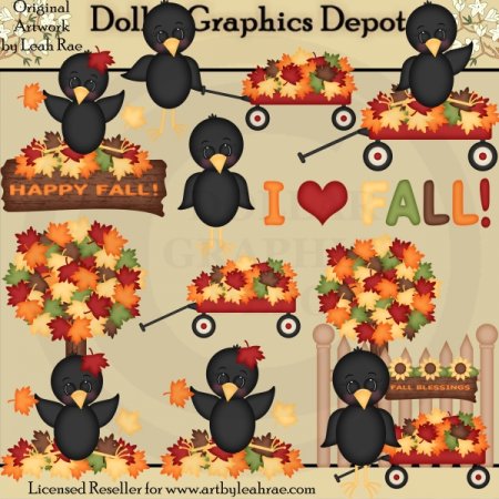 Fall Crows 1   Clip Art    1 00   Dollar Graphics Depot Quality    