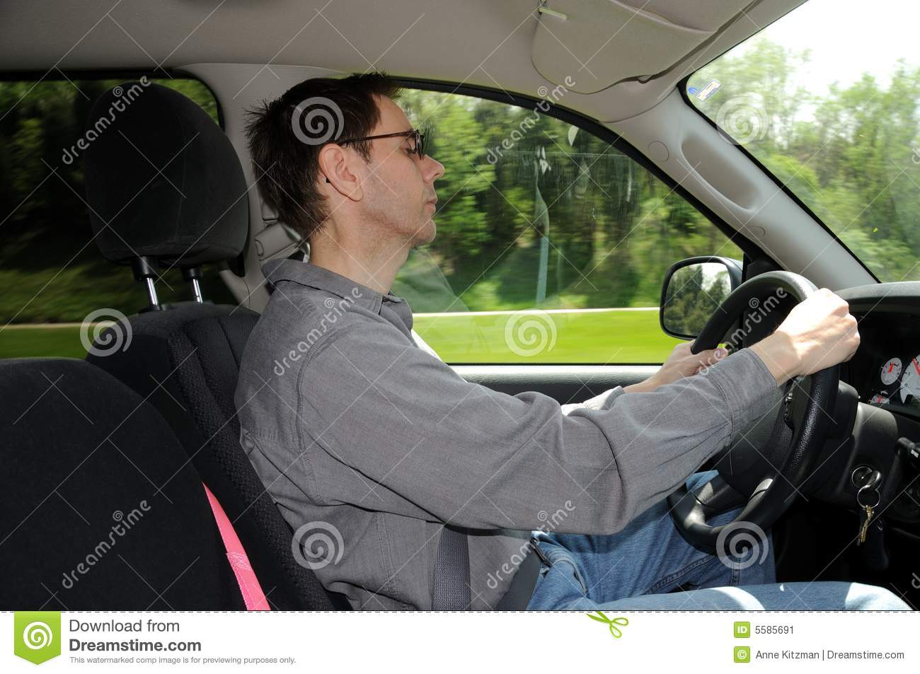 Falling Asleep While Driving Along The Interstate Stock Image   Image