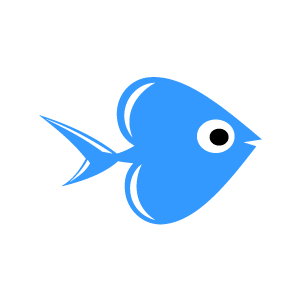 Graphic Design Of Heart Clipart   Blue Fish Swimming With White