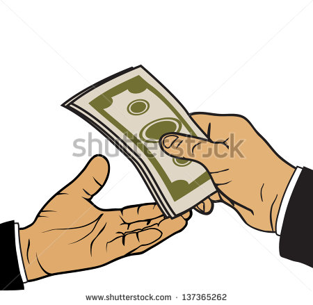 Hand With Moneymoney Transfer Vector   Stock Vector