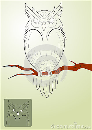 Illustration Of Angry Owl Bird  Template Design For Business Cards