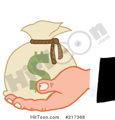 Money Clipart  217368  Caucasian Hand Holding A Sack Of Money By Hit    