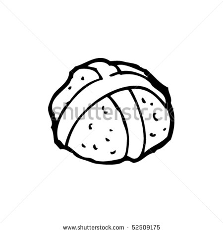 Quirky Drawing Of A Hot Cross Bun Stock Vector Illustration 52509175