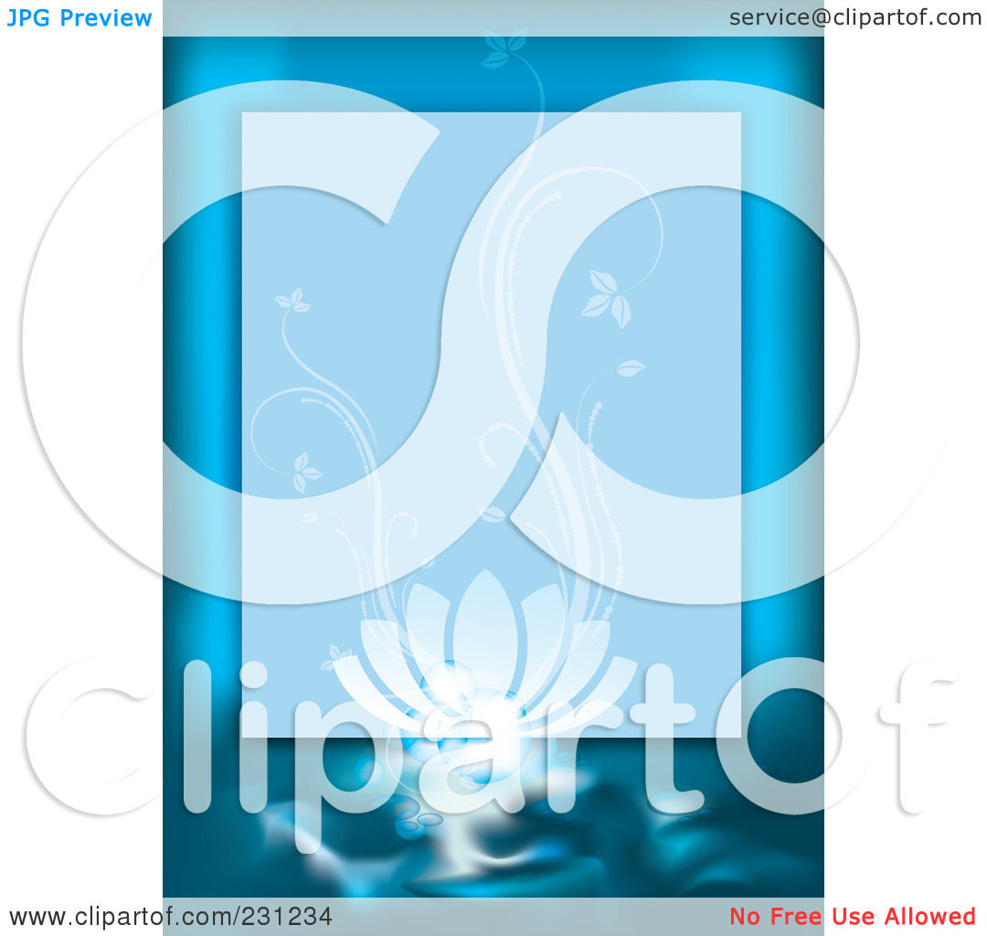 Royalty Free  Rf  Clipart Illustration Of A Blue Spa Background Border