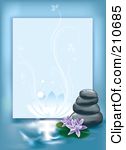Royalty Free Rf Clipart Illustration Of A Blue Spa Border With Flowers