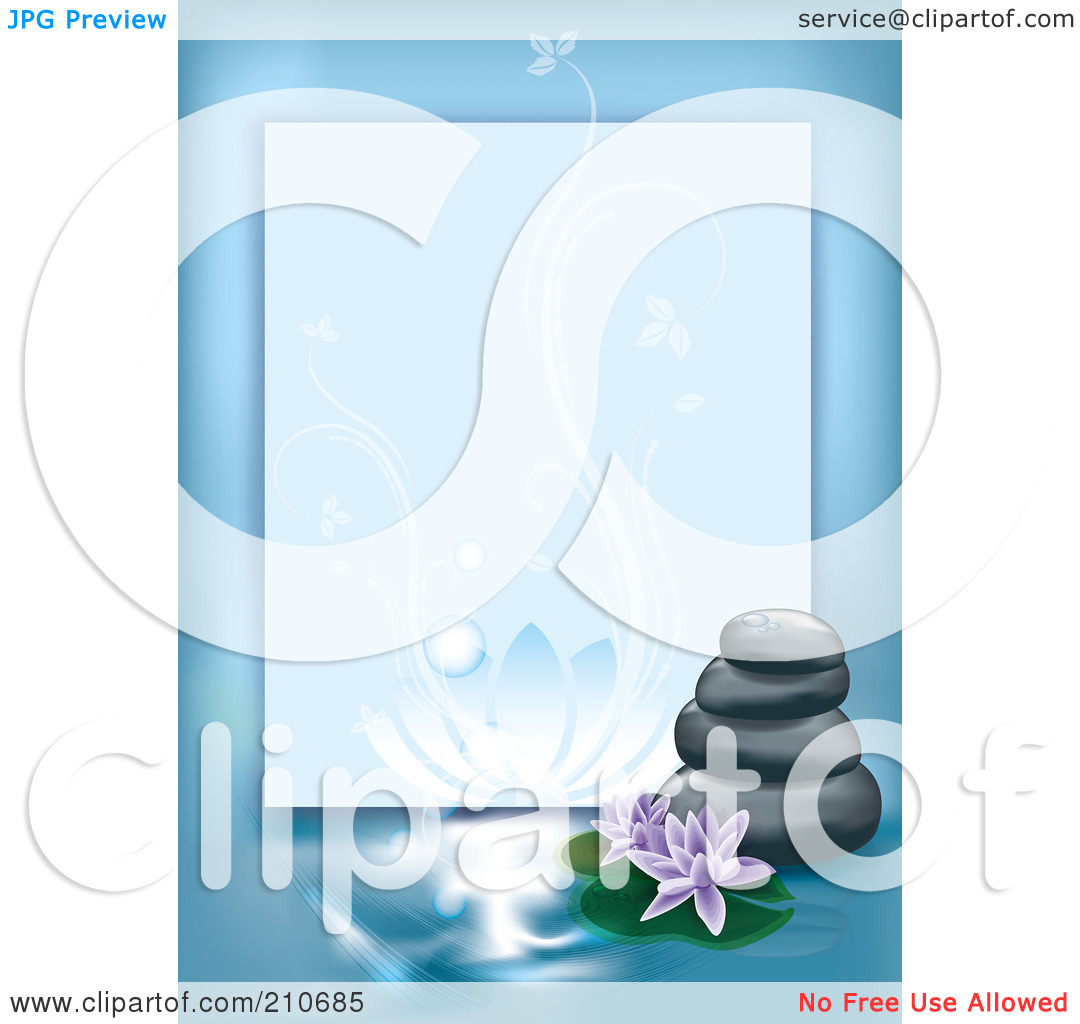 Royalty Free  Rf  Clipart Illustration Of A Blue Spa Border With