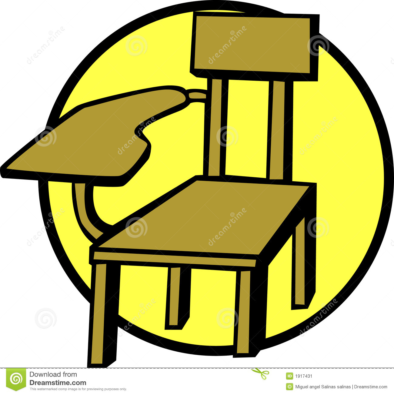 School Chair Clipart Wooden School Chair Vector Illustration 1917431
