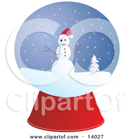 Snow Globe With A Friendly Snowman With Eyes Of Coal Branch Arms And A