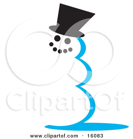 Snowman With Coal Eyes And Mouth Wearing A Hat Clipart Illustration