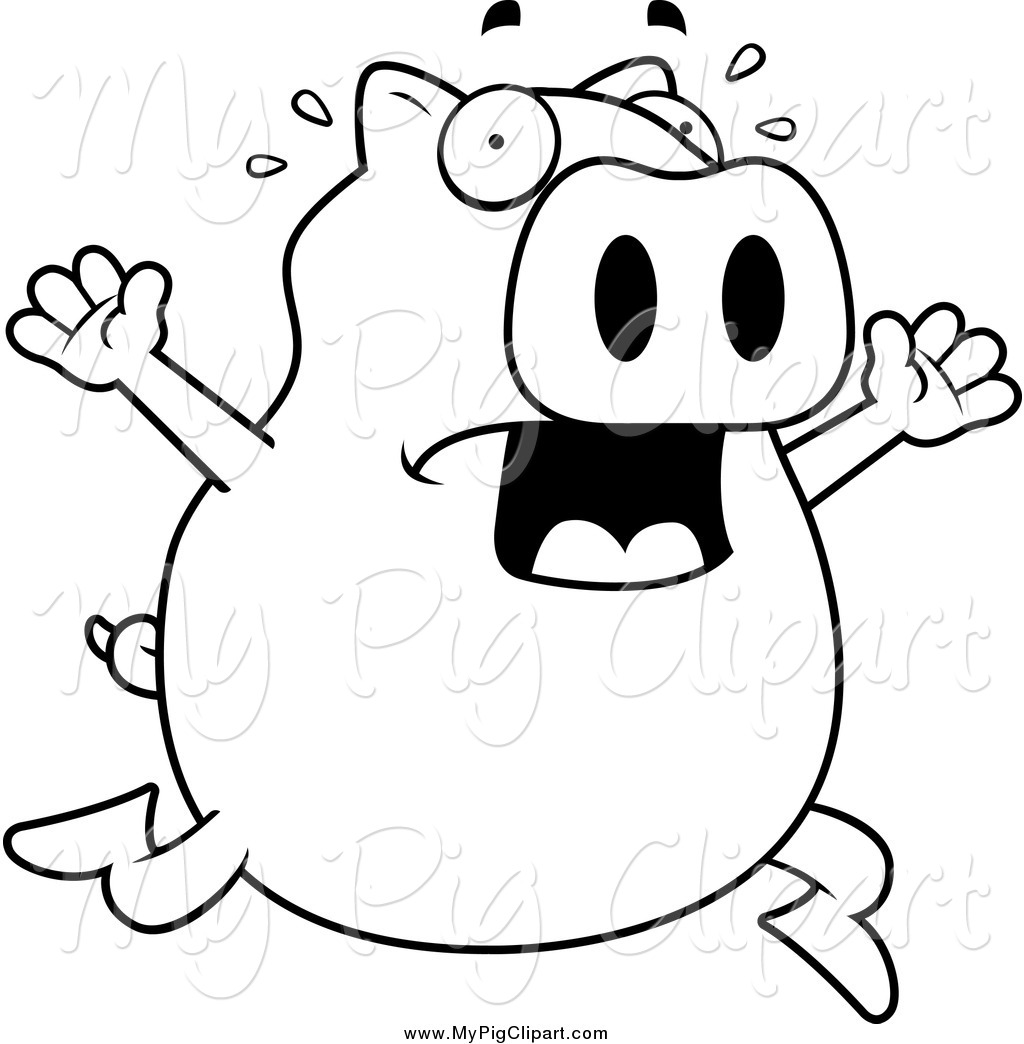 Swine Clipart Swine Clipart Of A Black And White Pig Running By Cory    