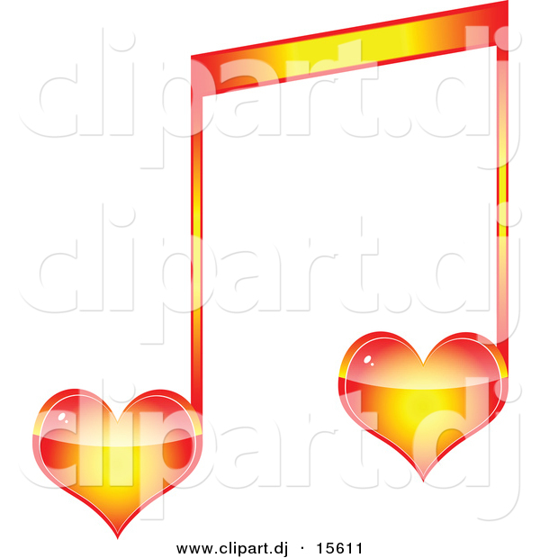Vector Clipart Of A Love Heart Music Note By Andrei Marincas    15611