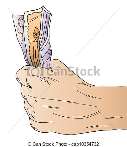 Vectors Of Hand Holding English Money   Vector Illustration Of A Hand